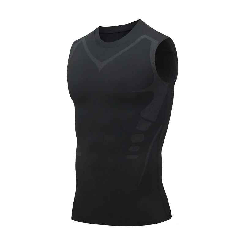 Men Compression Shirt Version Ionic Shaping Sleeveless Vest Sport Tank Top S-2XL gallery