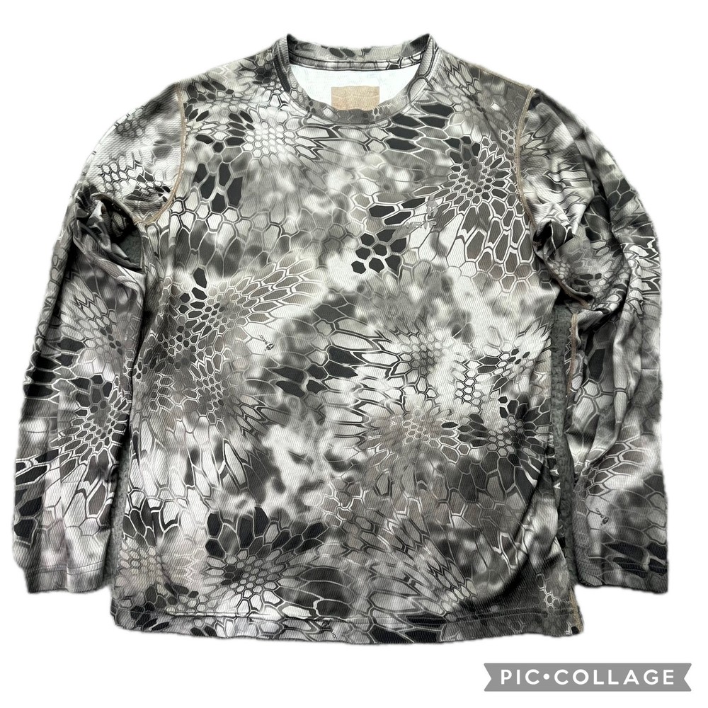 Kryptek RAID Camo Long Sleeve Performance Shirt Men's Grey Black Snakeskin