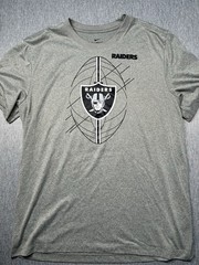 Las Vegas Raiders Nike dri fit size Large Gray NFL Very Good (A)