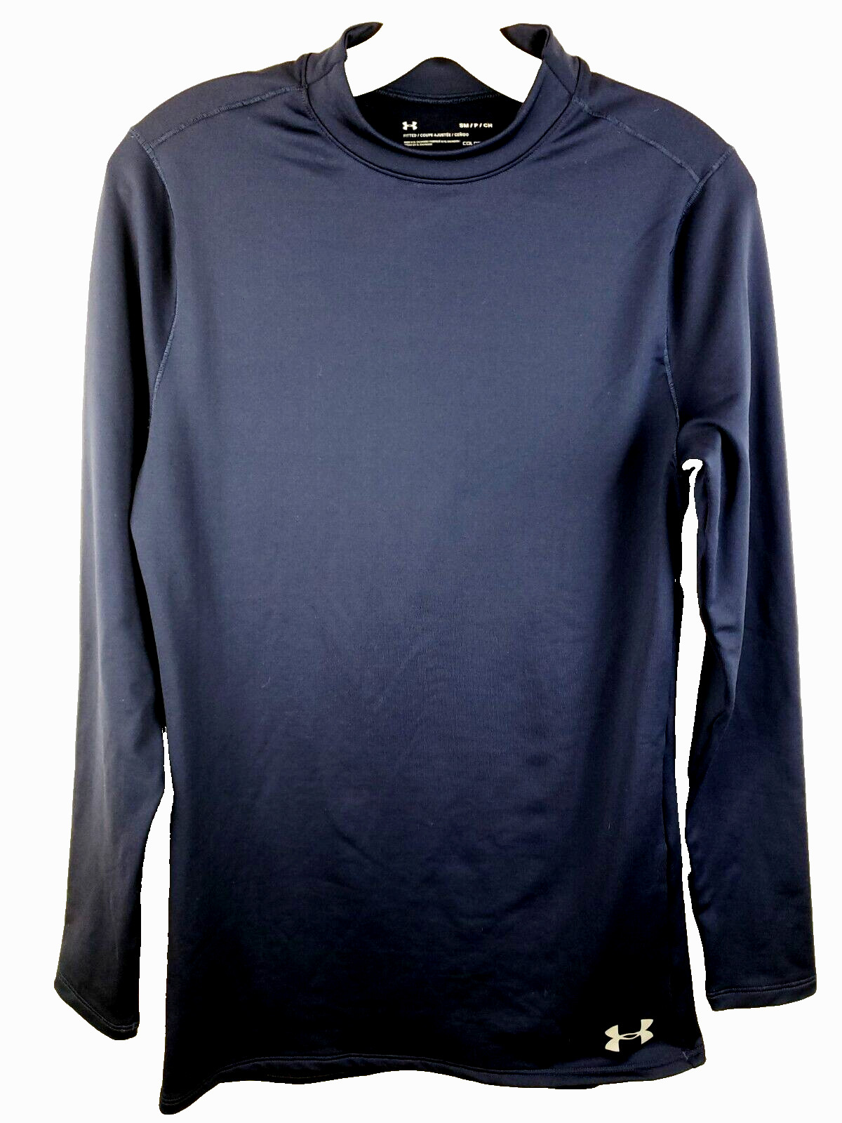 Under Armour ColdGear Long Sleeve Shirt Men's Small Dk Blue Fitted Mock neck gallery