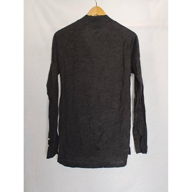 Merino.Tech Merino Half Zip Long Sleeve Pullover Top 165 Wool Charcoal Grey M gallery