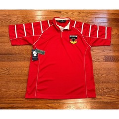 New Silky Sullivan Germany Rugby Polo Shirt Jersey Mens Small Red Stretch Tech