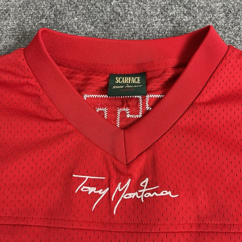 Shoe Palace X Scarface Tony Montana Jersey Adult Large Red White 83 Mens gallery