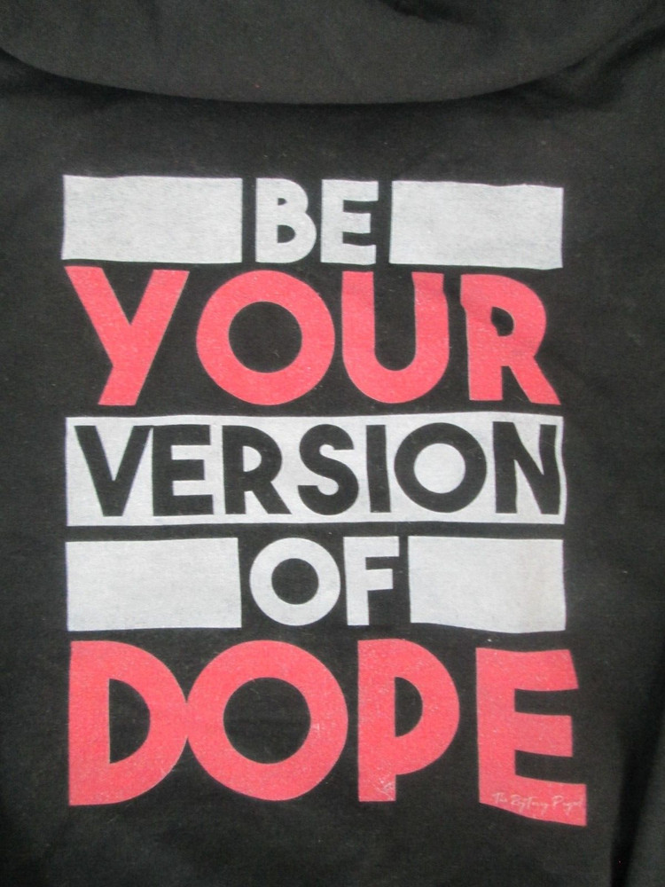 Sweatshirt hoodie hooded large black Be Your Version of Dope Gildan NEW 18