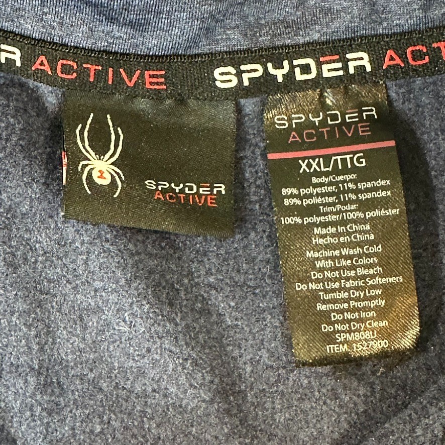 Spyder Active Men’s Performance ¼ Zip Pullover, Dust Navy Heather, XXL gallery