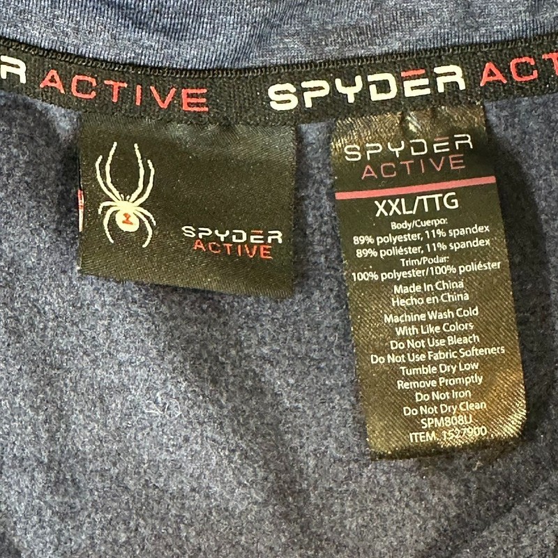 Spyder Active Men’s Performance ¼ Zip Pullover, Dust Navy Heather, XXL gallery
