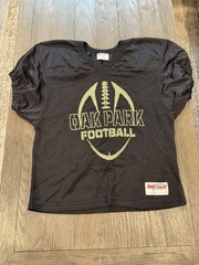 VTG 80s Jersey Shirt Mens M Crop Mesh Oak Park Football Black