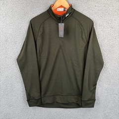 KJUS Golf Pullover Mens Medium/50 Keano Midlayer Half Zip Dark Olive *NEW*