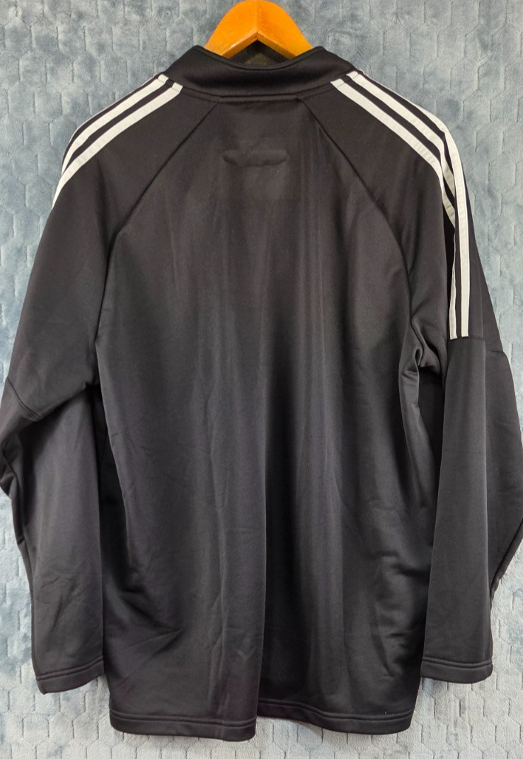 Adidas Men's 1/4 Zip Pullover French Terry 3 Stripe Black ADVS20R736 2XL gallery