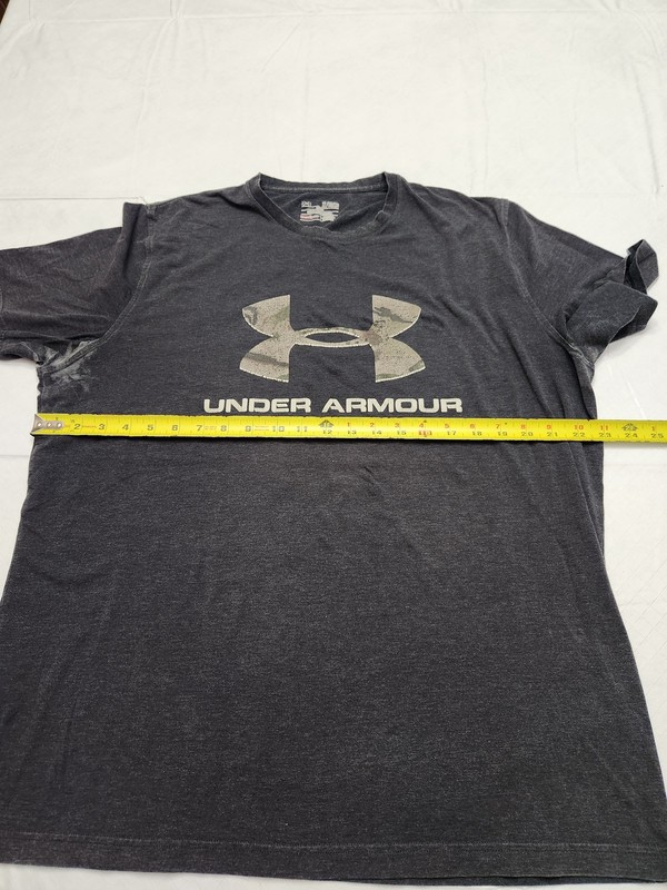 Under Armour Shirt Mens XL Gray HeatGear Loose Fit Athletic Camo Logo Tee gallery