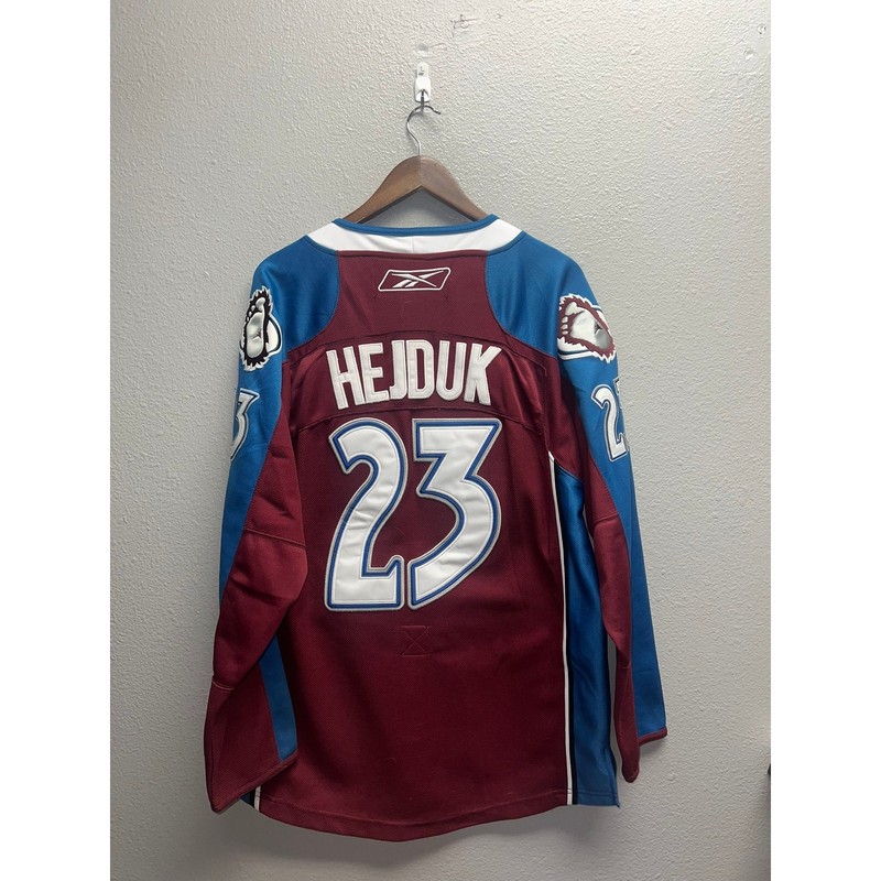 Vintage Colorado Avalanche Jersey Milan Hejduk NHL Hockey Footprint 50 VTG Large gallery