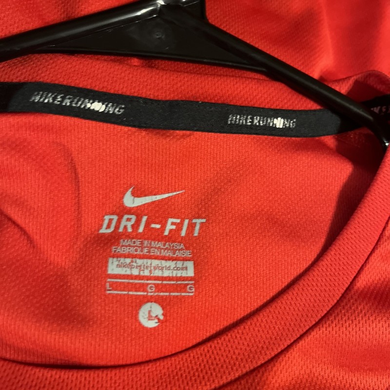 Nike Run Men's Red Short Sleeve T-Shirt Performance Large Training Dri Fit gallery