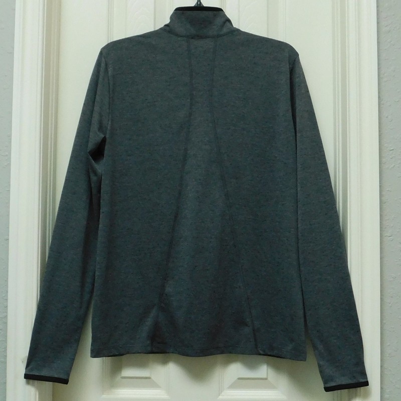 BCG Pullover 1/4 Zip Activewear Charcoal Gray L/S Thumb Holes Jersey Knit Mens L gallery