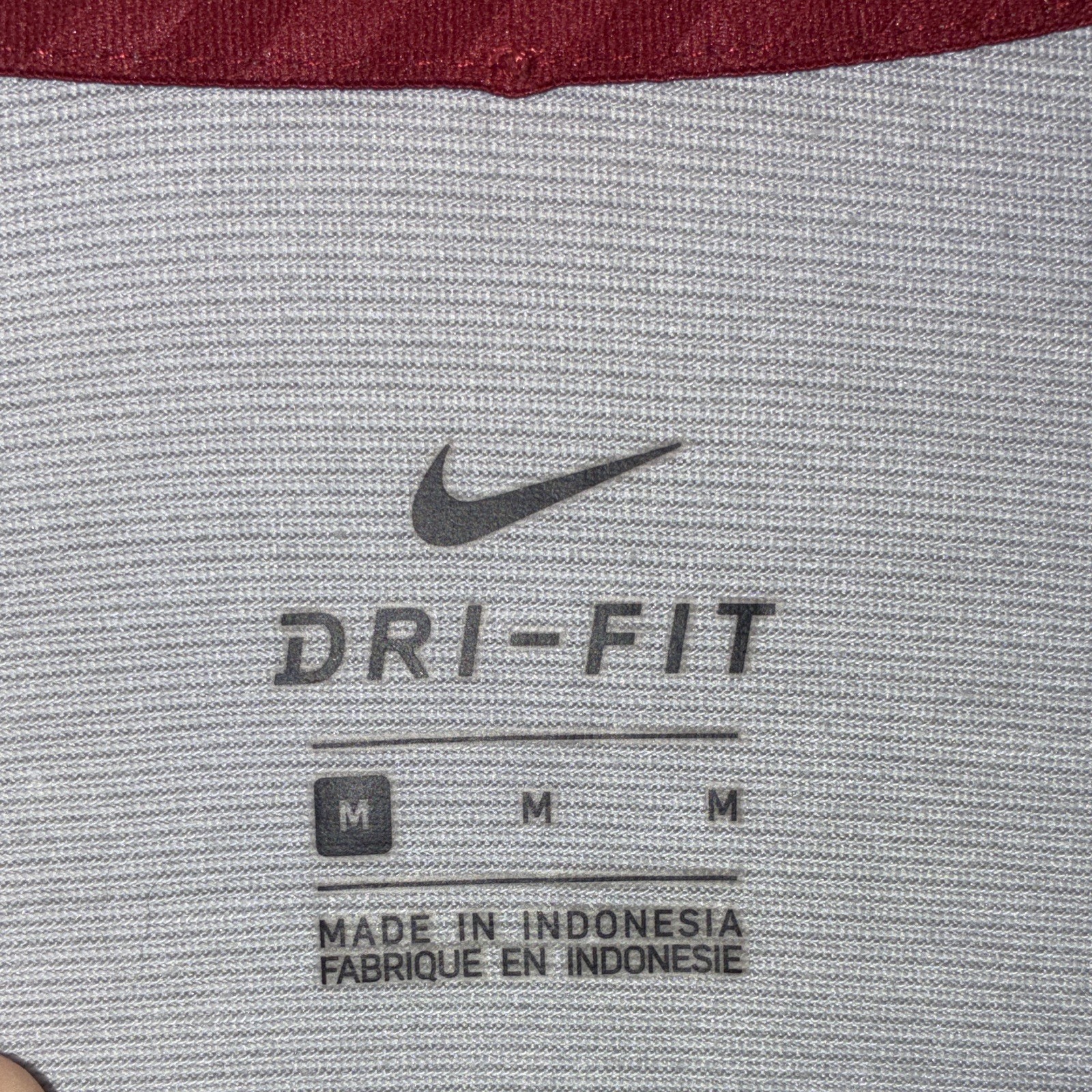 Nike Dri-FIT Men's M Gray Red 1/4 Zip Mock Neck Pullover Shirt Logo gallery