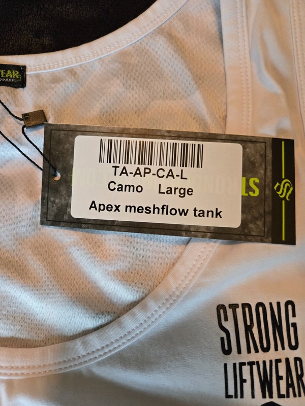 Strong Liftwear Apex Meshflow tank White/ Camo Large Brand New gallery