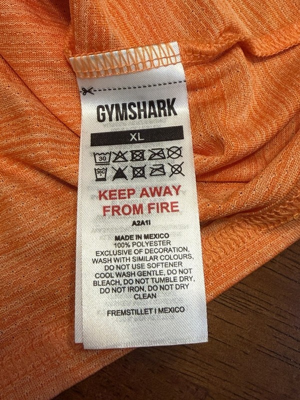 Gymshark Shirt Men’s Arrival Marl Size XL Orange Lightweight Moisture Wicking gallery