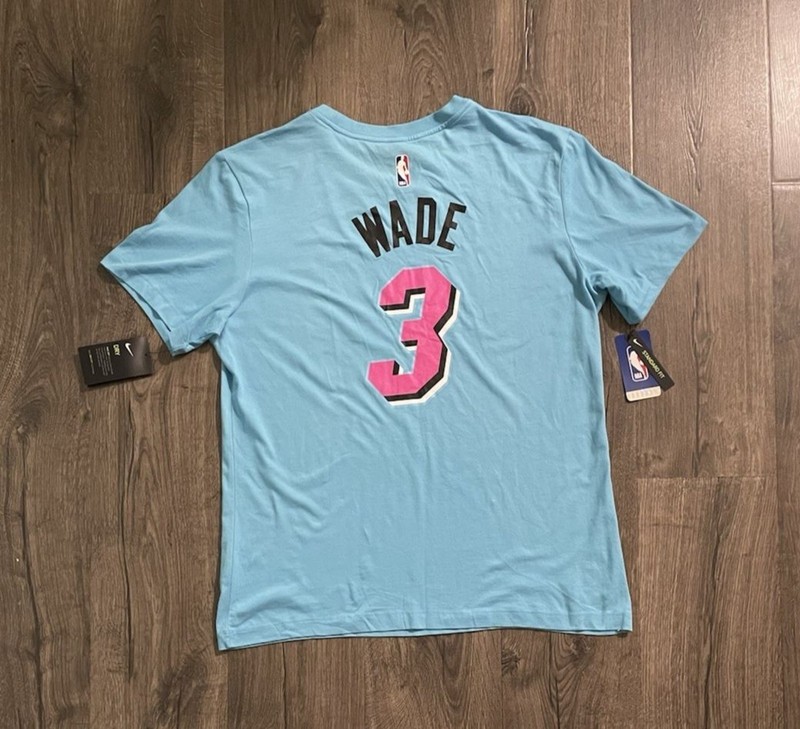 New Men Size Medium Dwyane D Wade Miami Heat Vice Nike Dri Fit Basketball Shirt gallery