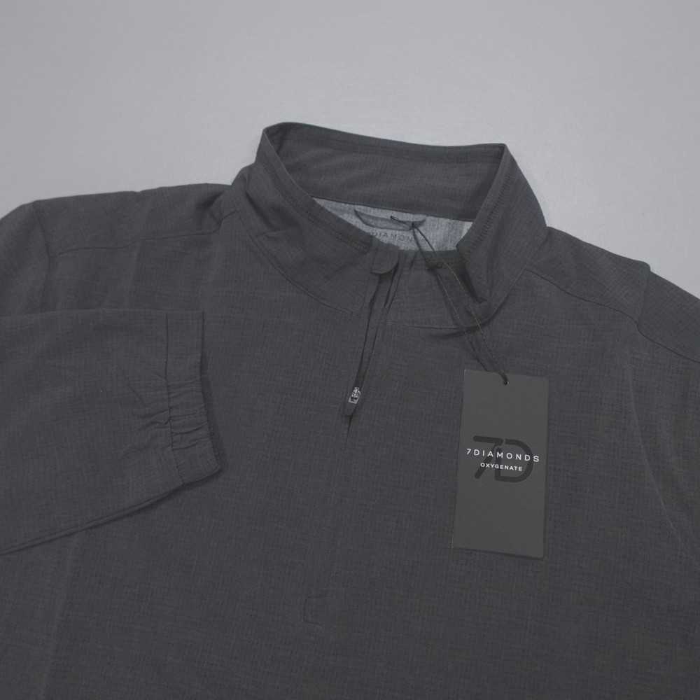 7 Diamonds Oxygenate 1/4 Zip Pullover Lightweight Quick Dry Stretch Charcoal