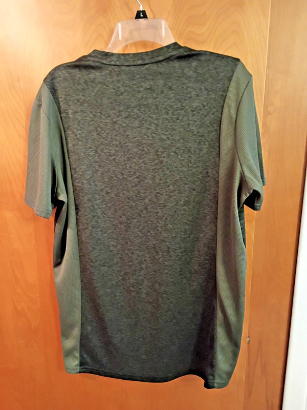 MTA Men's Medium Colorblock Green and Black Performance Athletic Tee gallery