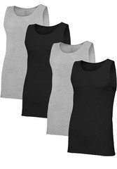XL FRUIT OF THE LOOM MEN’S PREMIUM A-SHIRT BLACK AND GRAY 4 PACK X-LARGE