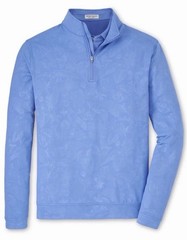 NWT Peter Millar Mens Perth Shadow Floral Print 1/4 Zip Pullover Blue Sz M $145
