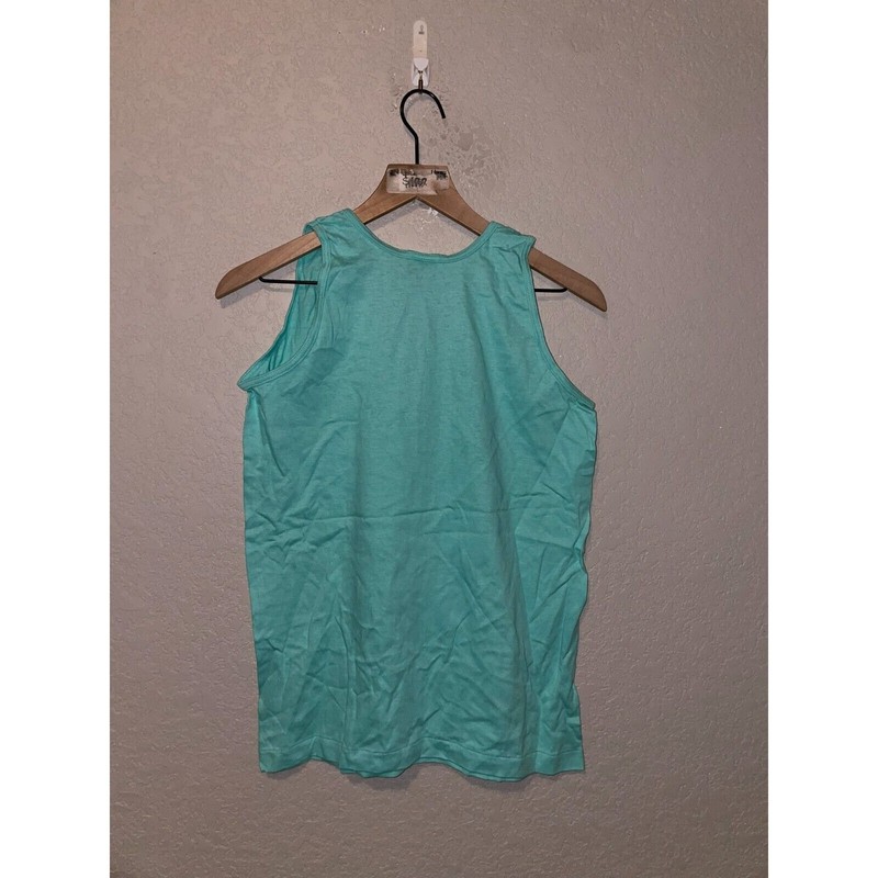 Vintage Blue Blank Tank top Sleeveless Shirt Signal Mega-Tee VTG 1980s 80s Small gallery