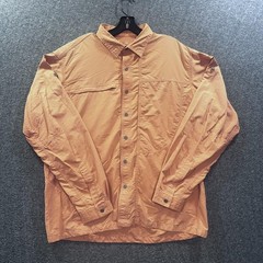 Mountain Hardwear Shirt Mens L Orange Vented Long Sleeve Fishing Button Up