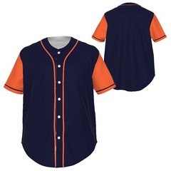 Fully Custom Navy and Orange Baseball Softball Team Design Baseball Jersey BS-4