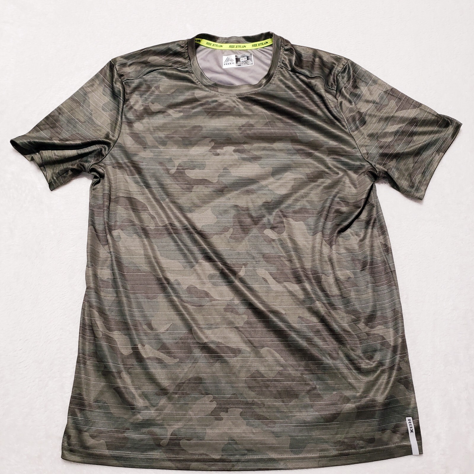 RBX X-TRAIN Performance Athletic T Shirt Mens Medium Green Camouflage gallery