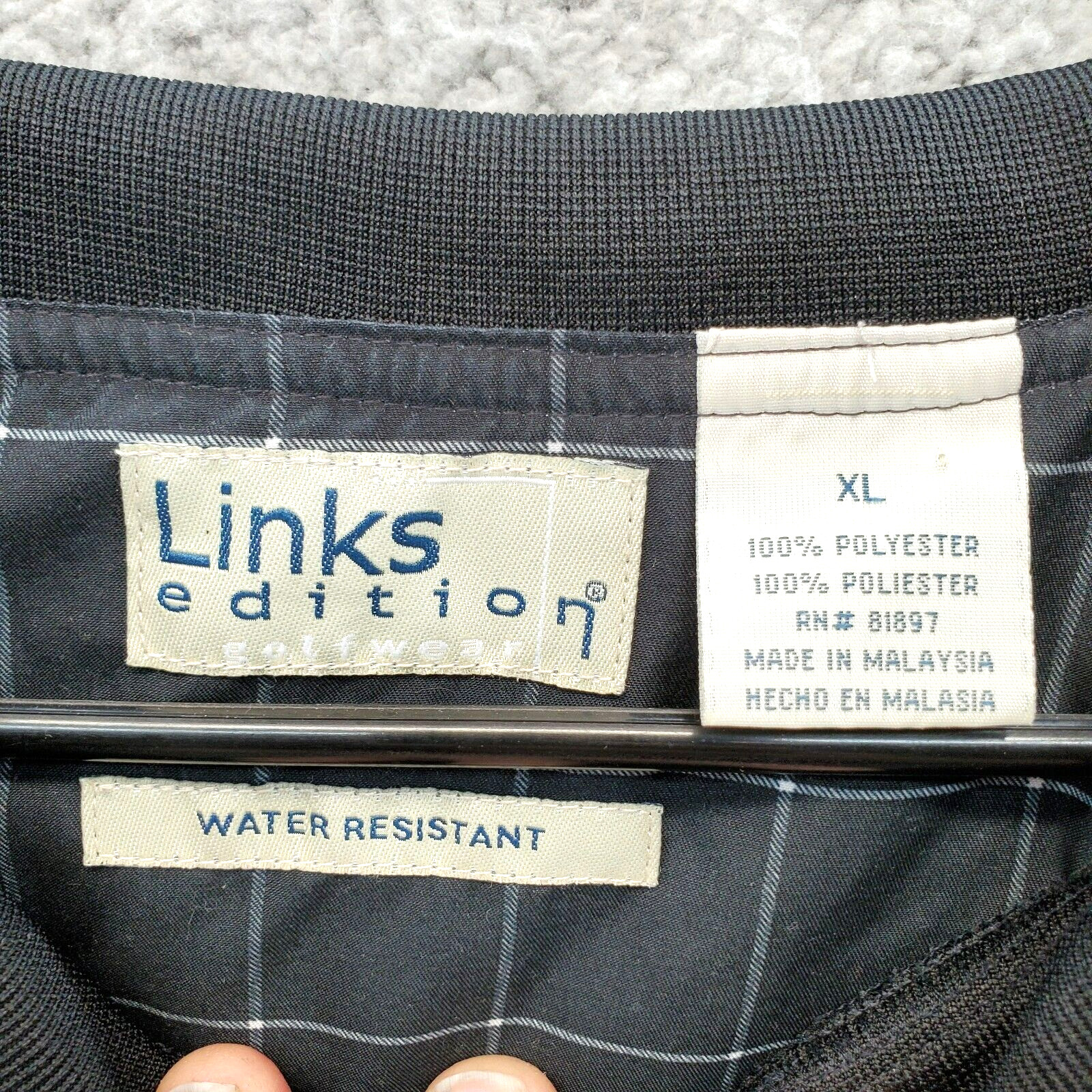 Links Edition Golfwear Men's Black Pullover Top Water Resistant Long Sleeve XL gallery