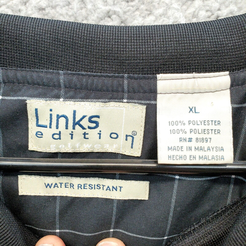 Links Edition Golfwear Men's Black Pullover Top Water Resistant Long Sleeve XL gallery