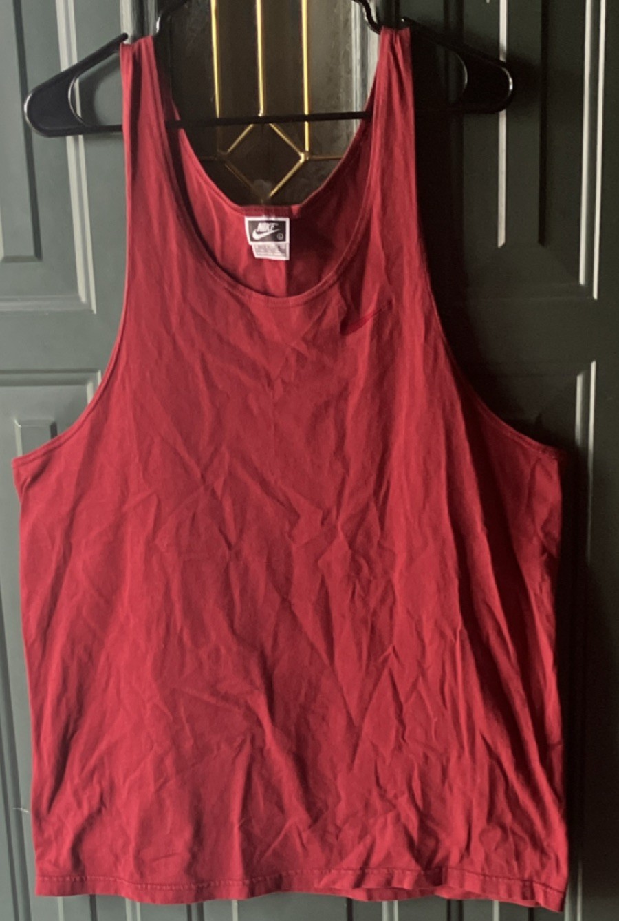 Vintage 90’s Nike Men's Sleeveless Scoop Neck Muscle Tank Top Red Cotton Size L gallery