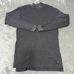 Vintage Nike Golf Gray Ribbed Knit Mock Neck Long Sleeve Shirt Men’s Large
