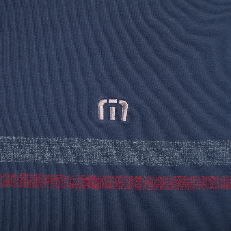 TravisMathew Pullover Mens M Navy Blue 1/4 Zip Stretch Stripe Eagle Oaks Golf CC gallery