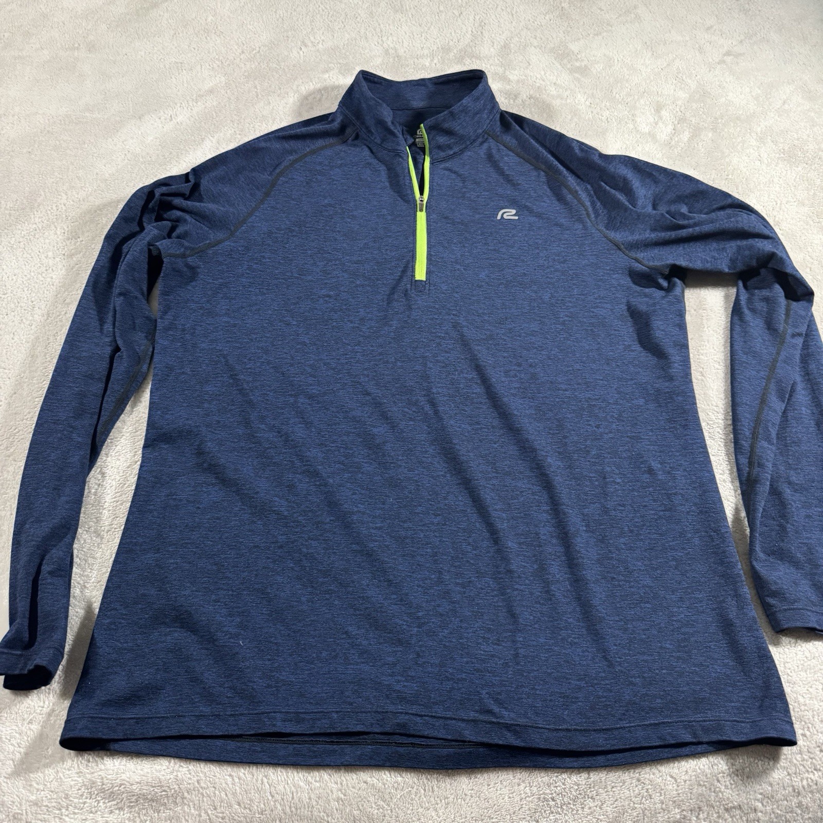 Road Runner Sports Activewear Quarter Zip Pullover Shirt Blue Mens Large L gallery
