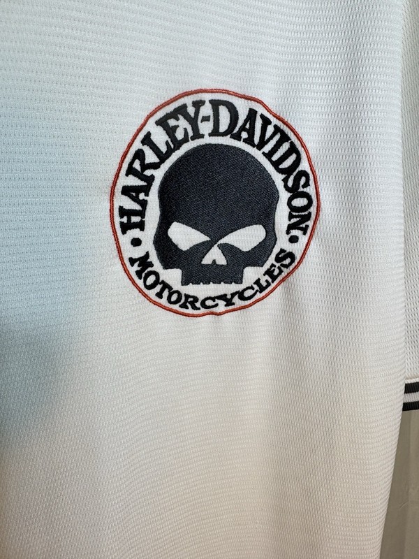 Harley-Davidson White Baseball Jersey Willie G Logo Daytona Beach Dealer Mens XL gallery