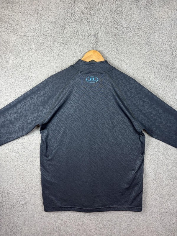 Under Armour Pullover Mens Medium Gray HeatGear 1/4 Zip Long Sleeve Raglan Top gallery