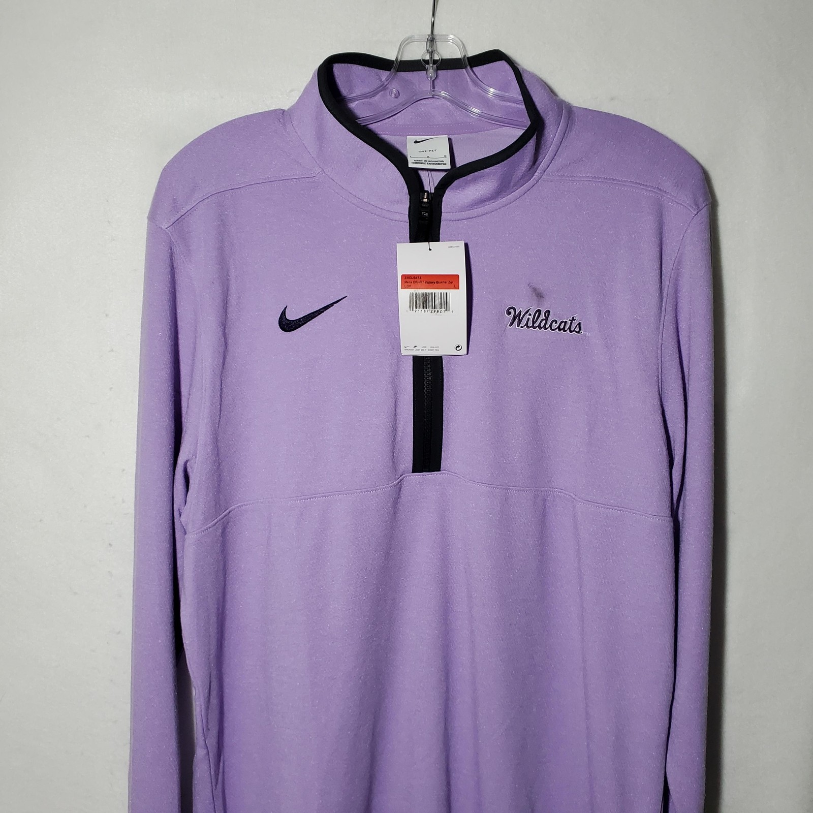 Nike Pullover Mens Large Purple Dri-FIT Victory Quarter Zip Wildcats Golf Top gallery