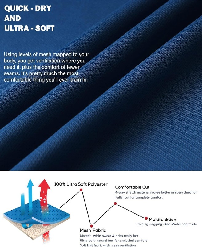 1/5 Pack Mesh Workout Shirts for Men Dry Fit Gym Shirts Quick Dry Athletic Short gallery