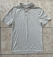 Lululemon Evolution Short Sleeve Men’s Polo Shirt Stripe Light Sports Golf Tee