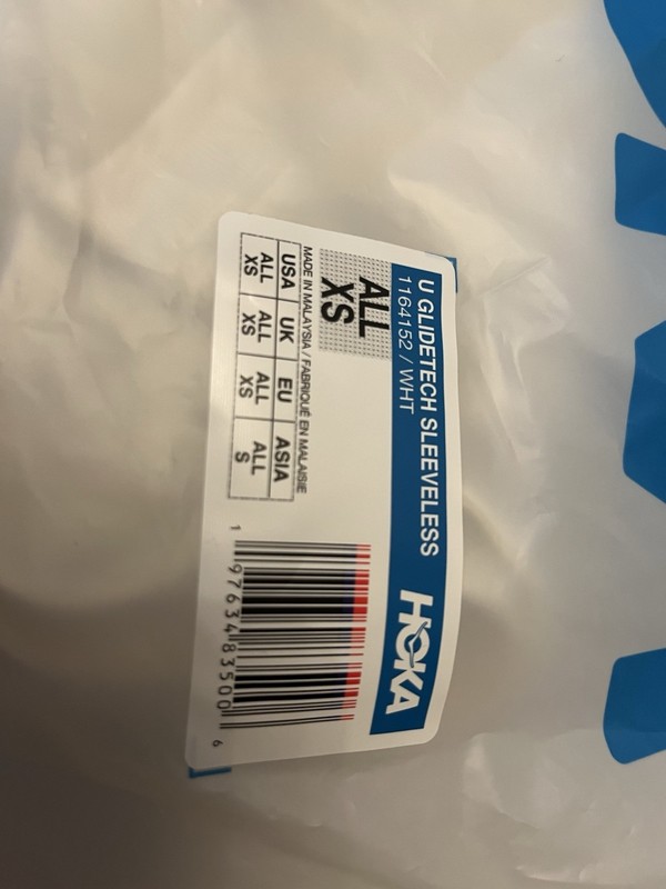 NWT Unisex XS Hoka U Glidetech Sleeveless Tank - White gallery