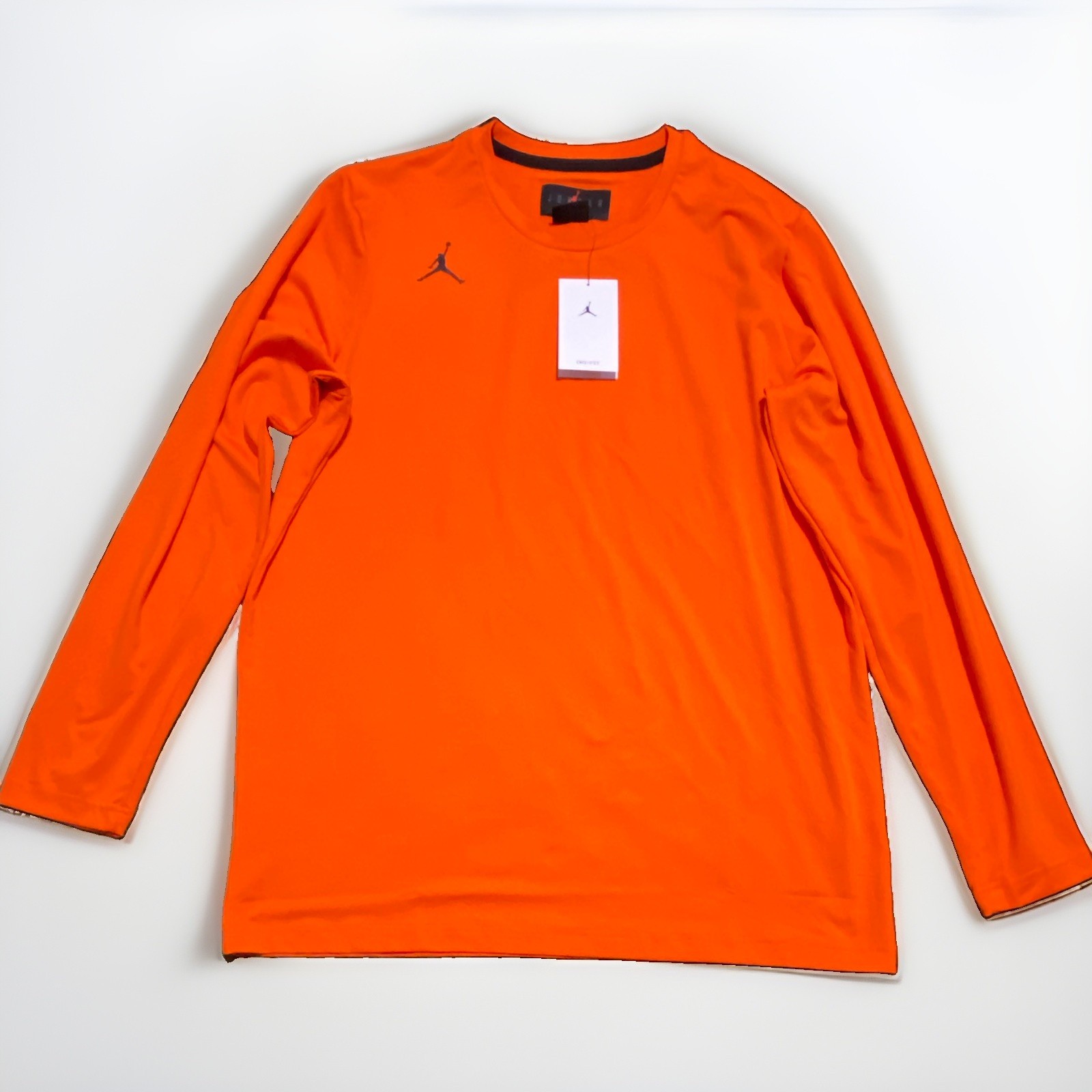 Jordan Dri-FIT Men's Orange Long Sleeve Training Crew T-Shirt L DQ7901-813 gallery