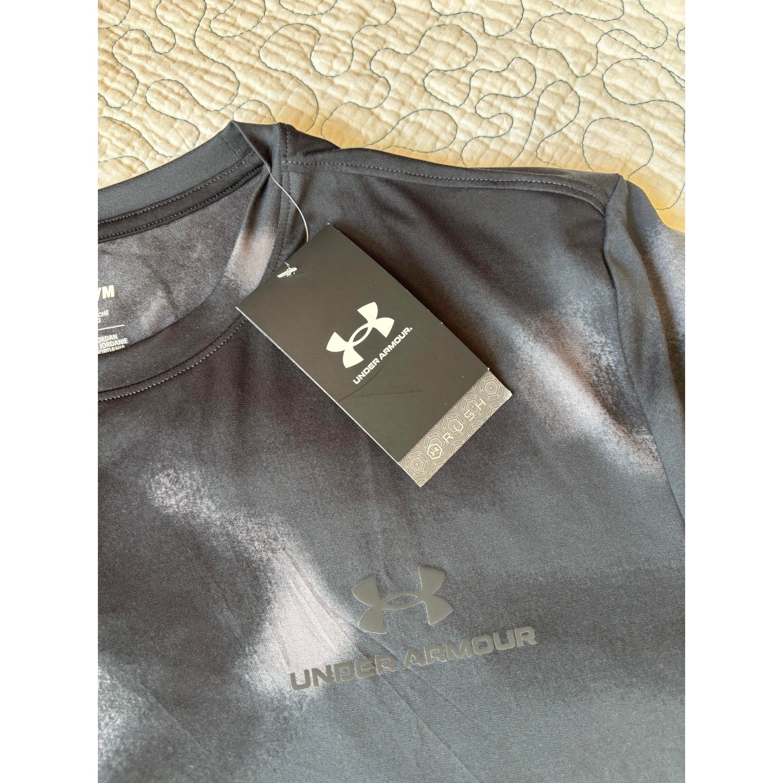 Under Armour Vanish Energy Printed SS Mens Medium Black Grey T-Shirt gallery