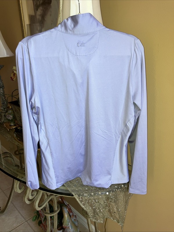 WOMEN’S CUTTER & BUCK DRYTEC UPF 50+ 1/4 ZIP Long Sleeve Shirt Lg. Lavender gallery