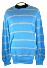 Men’s Sweater NEW Urban Pipeline Blue Striped Crew Neck Size XL Sleeve 34