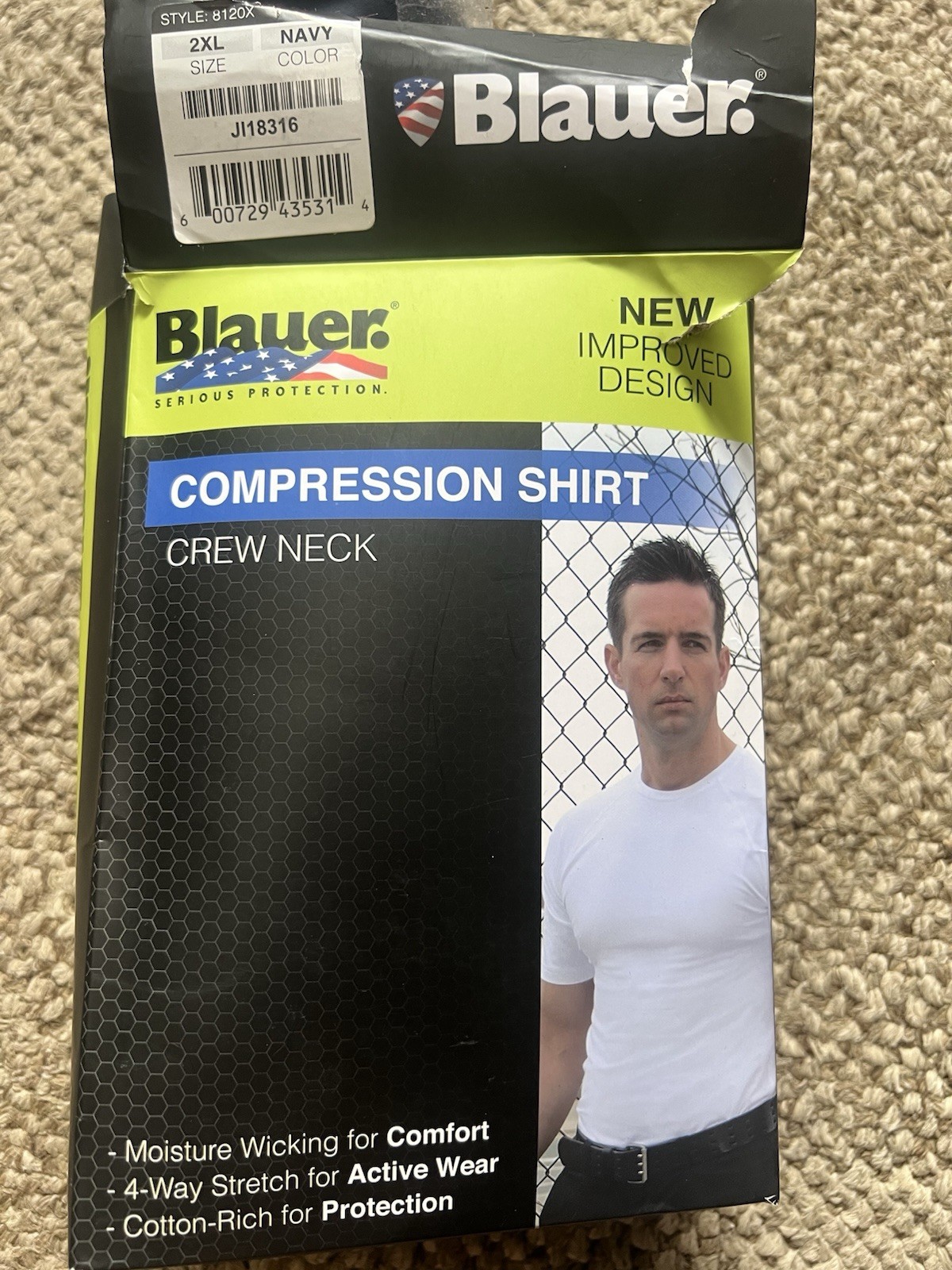 NEW BLAUER 8120X CREW NECK COMPRESSION SHIRT NAVY T-SHIRT 2XL gallery