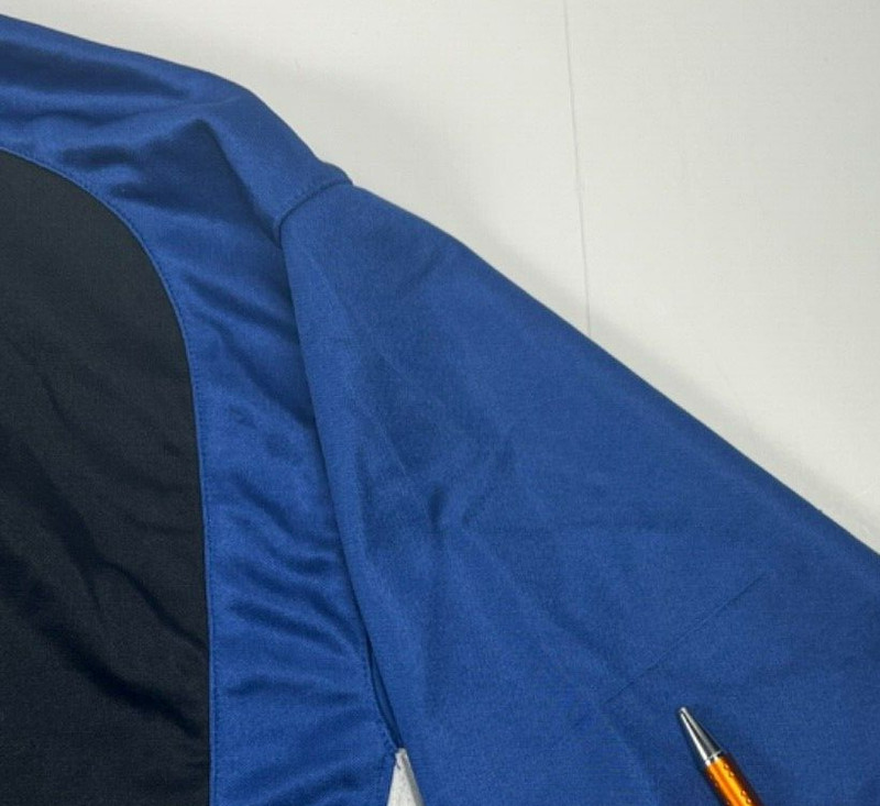 Nike Team Sports Shirt Mens XL Blue Full Zip Swoosh Basketball Red Tag Vintage gallery