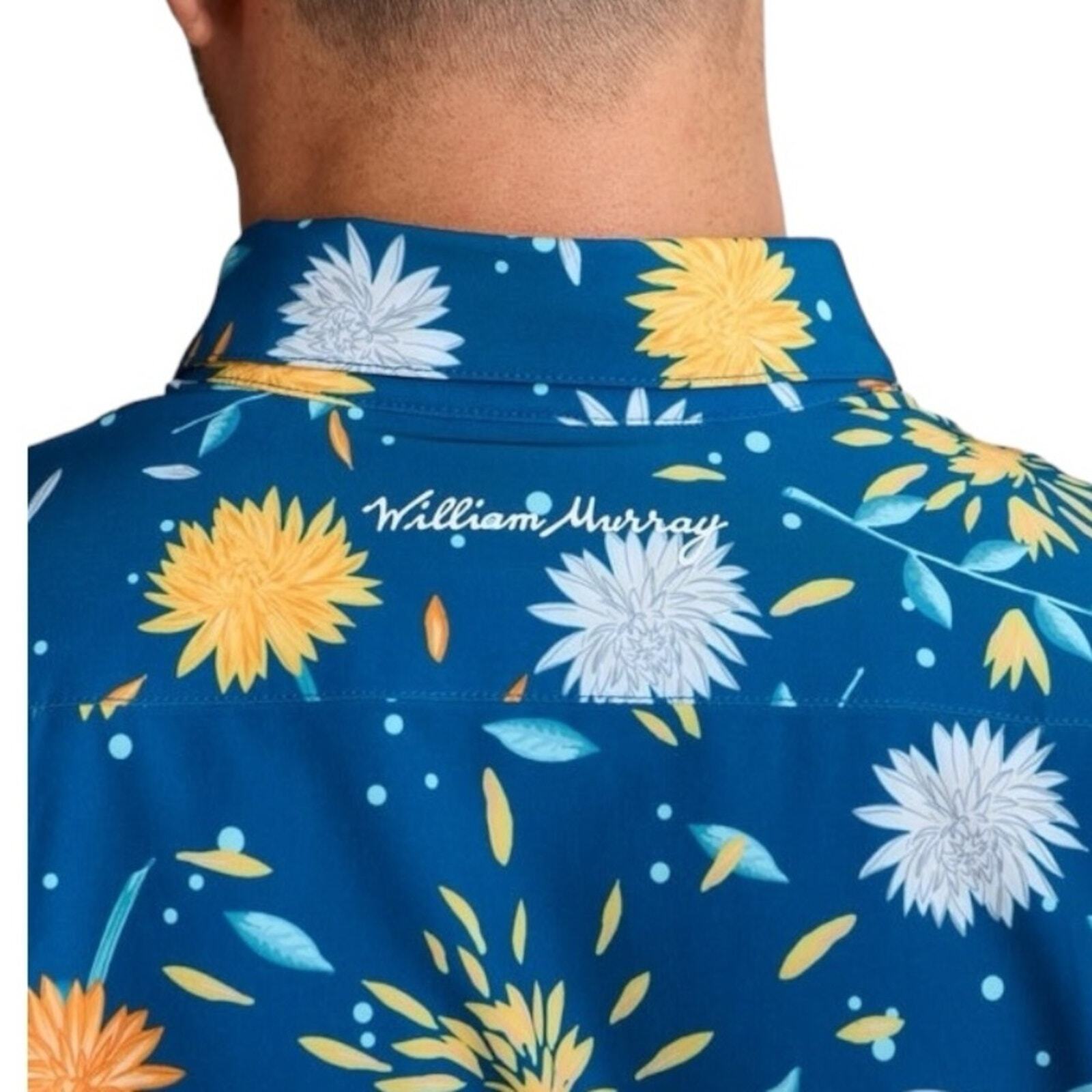 William Murray Golf Mums The Word Navy Multicolored S/S Button Down L New Sealed gallery