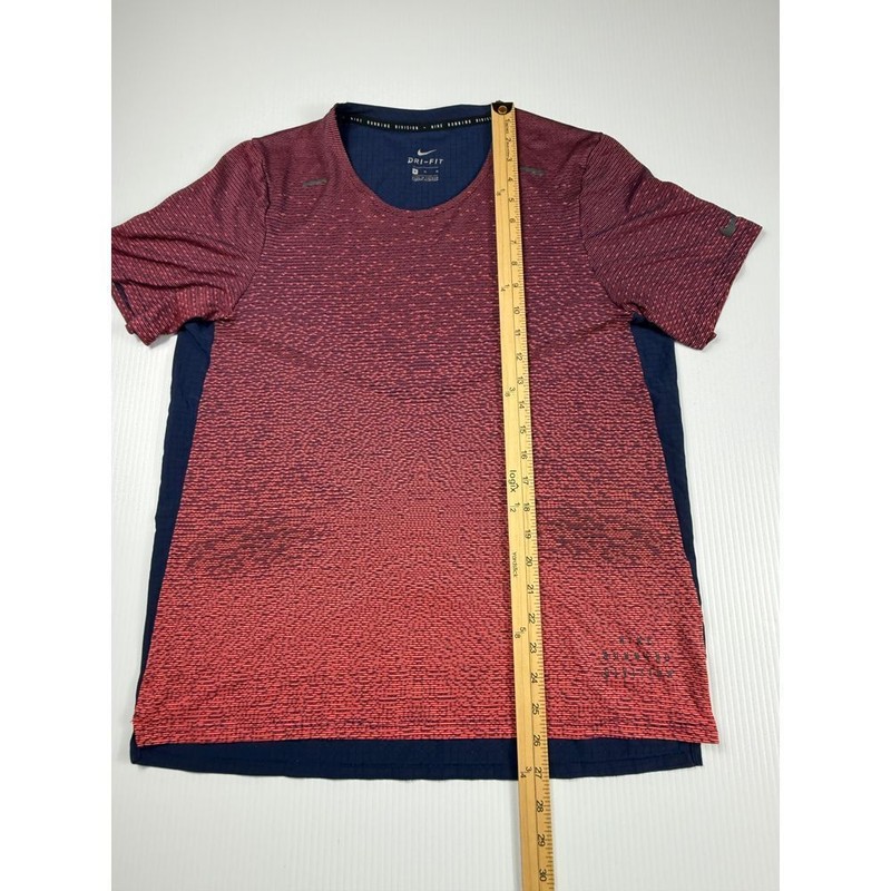 Nike Dri-FIT Running Division Performance T-Shirt Athletic Top Red Navy M gallery