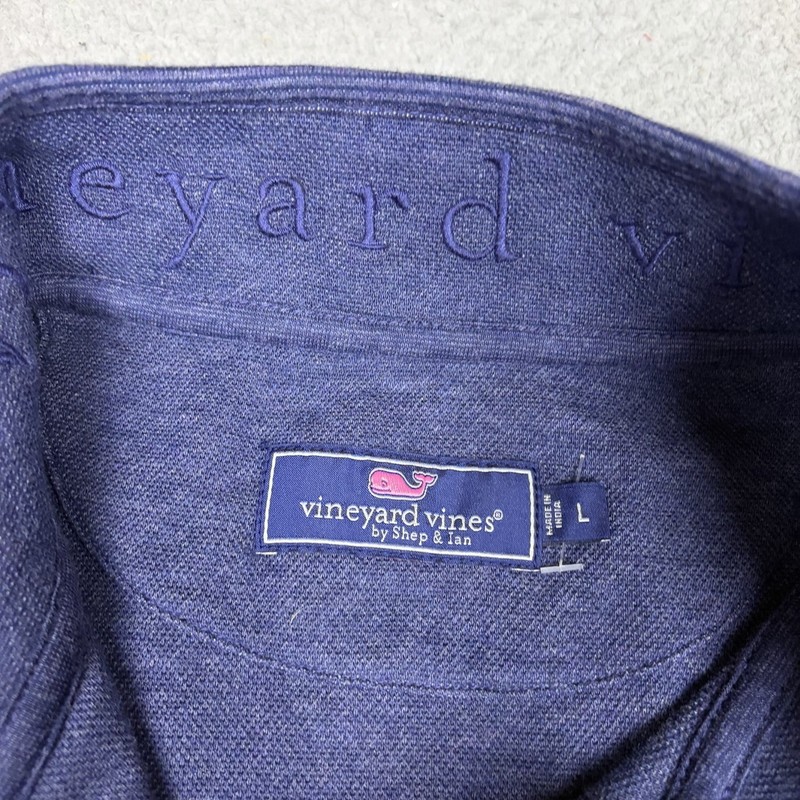 Vineyard Vines 1/4 Zip Pullover Mens L Blue Mock Neck Cotton Blend Long Sleeve gallery